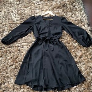 Shein Black puff sleeve dress